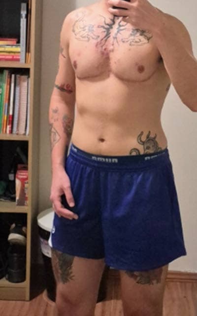 Depois do acompanhamento de Leonardo, 27 anos - construção de um físico mais masculino