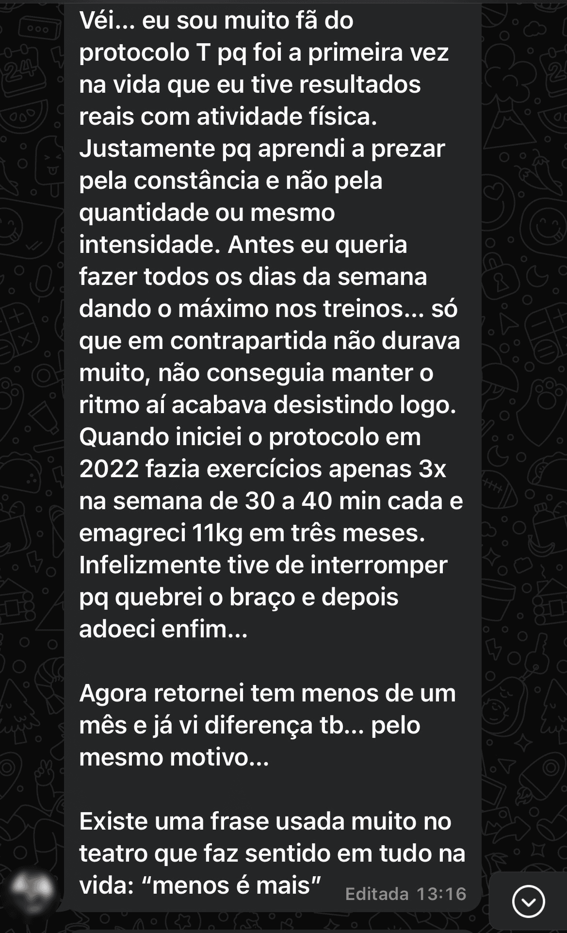 Depoimento 2 de alune do Protocolo T